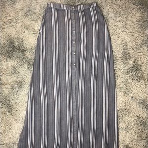 🔘Beach Linen Striped Button Down Skirt